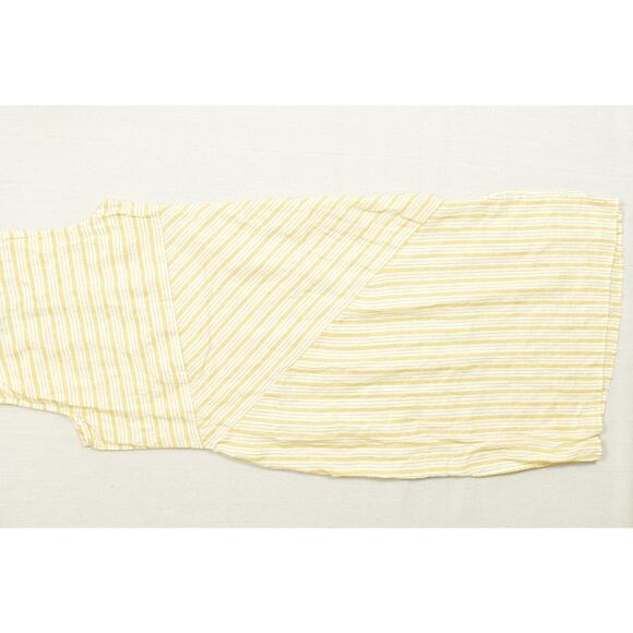 NEW Chico's Yellow Sunny Stripe Maxi Dress Size 2 US 12 Textured Linen - Picture 2 of 8